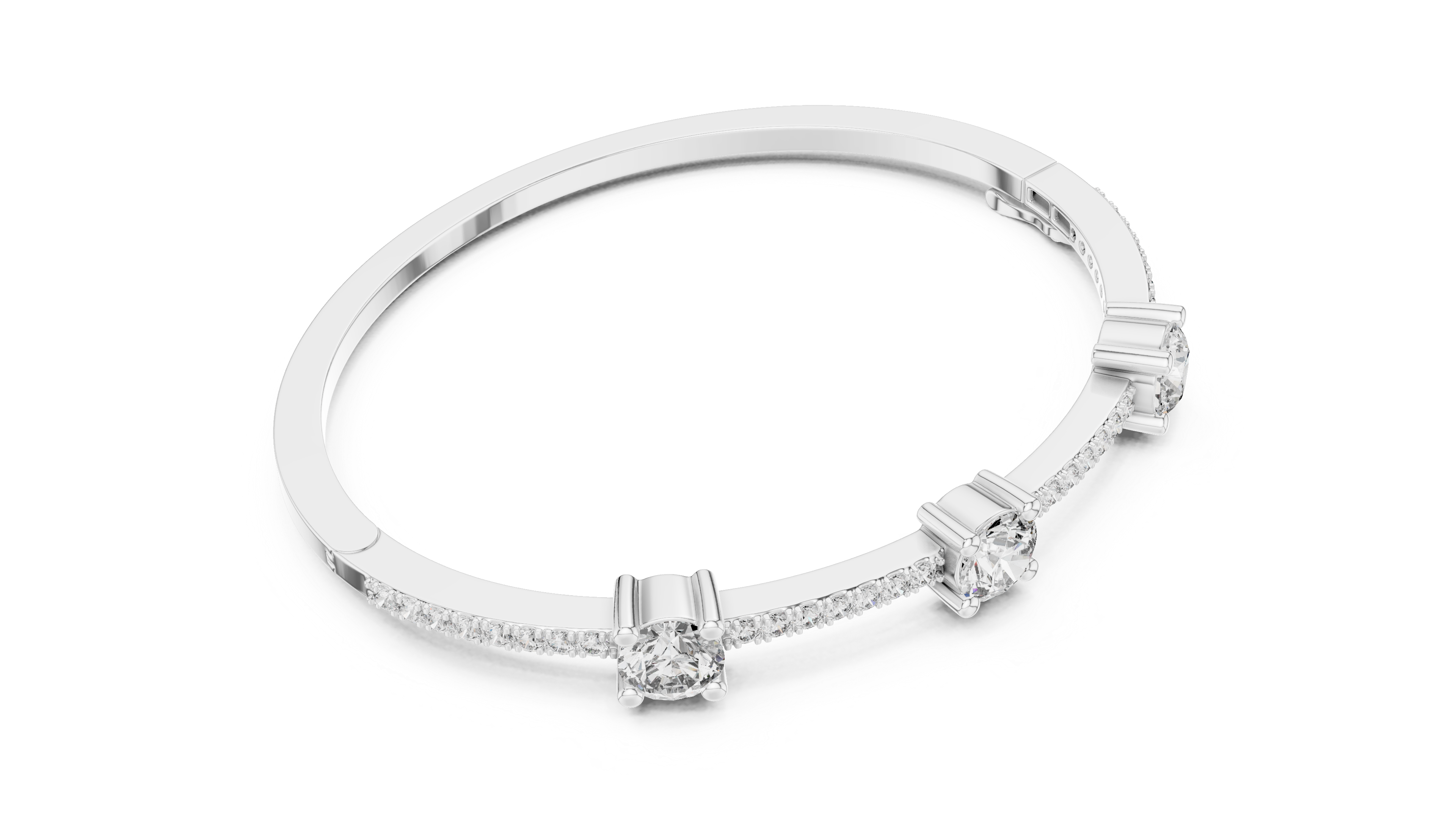 RKC 925 સ્ટર્લિંગ સિલ્વર 0.39Ct મોઈસાનાઈટ મહિલા બ્રેસલેટ 14K યલો ગોલ્ડ પ્લેટેડ Wt 11.50gm