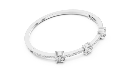 RKC 925 સ્ટર્લિંગ સિલ્વર 0.39Ct મોઈસાનાઈટ મહિલા બ્રેસલેટ 14K યલો ગોલ્ડ પ્લેટેડ Wt 11.50gm