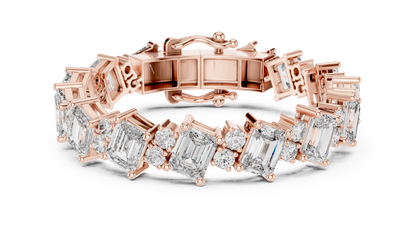 RKC 925 Sterling Silver 0,39Ct Moissanite női karkötő 14K sárga aranyozott, 11,50g