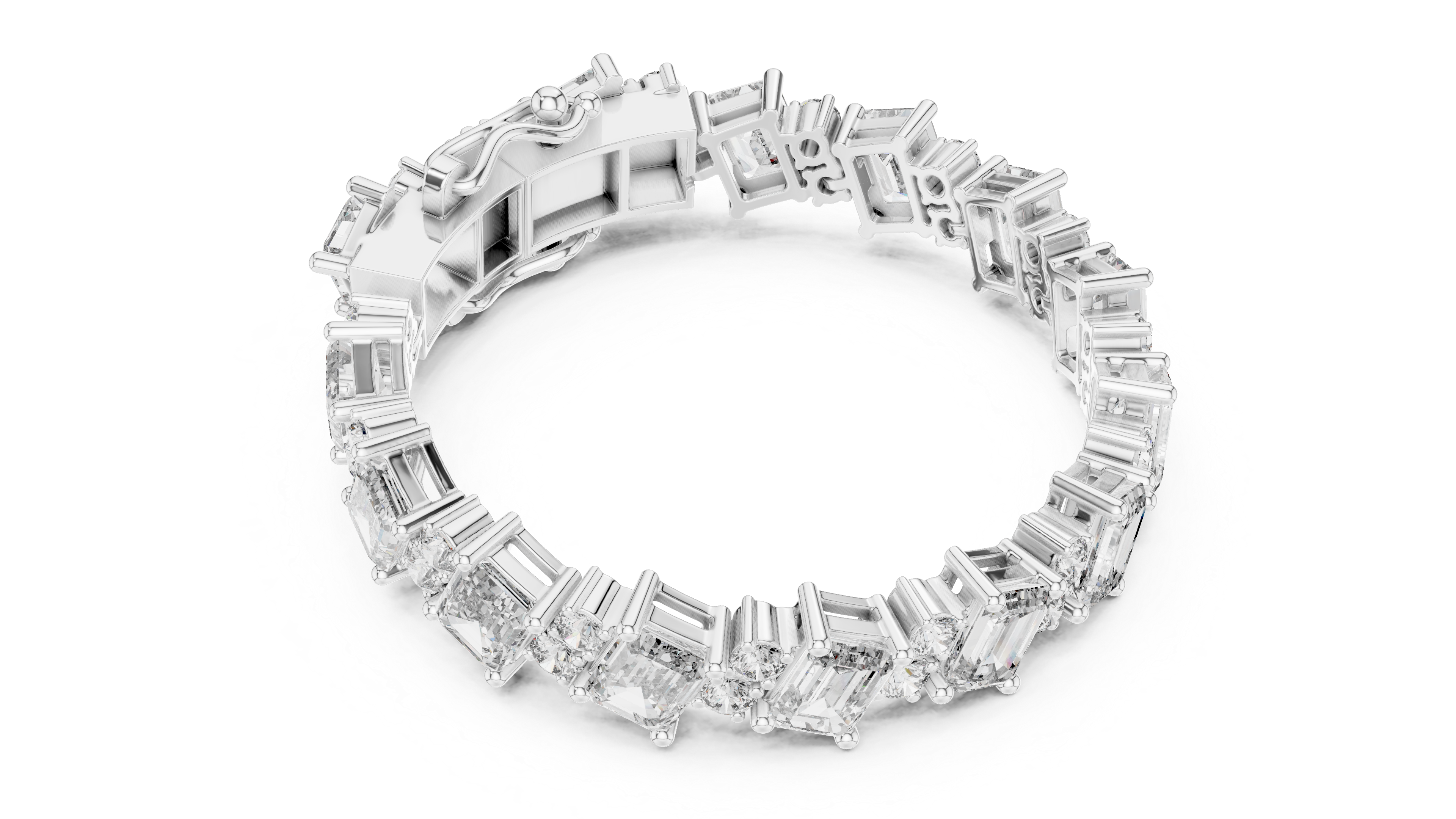 RKC 925 Sterling Silver 0,39Ct Moissanite női karkötő 14K sárga aranyozott, 11,50g