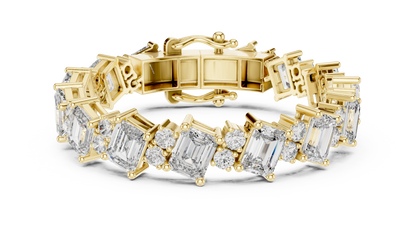 RKC 925 Sterling Silver 0,39Ct Moissanite női karkötő 14K sárga aranyozott, 11,50g