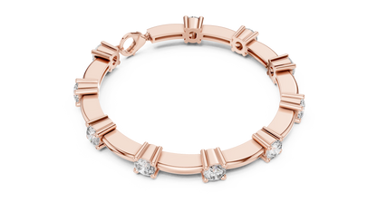 RKC 925 Perak Murni 0,39Ct Gelang Wanita Moissanite 14K Berlapis Emas Kuning Berat 11,50gm