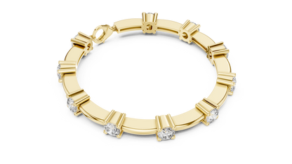 RKC 925 Perak Murni 0,39Ct Gelang Wanita Moissanite 14K Berlapis Emas Kuning Berat 11,50gm