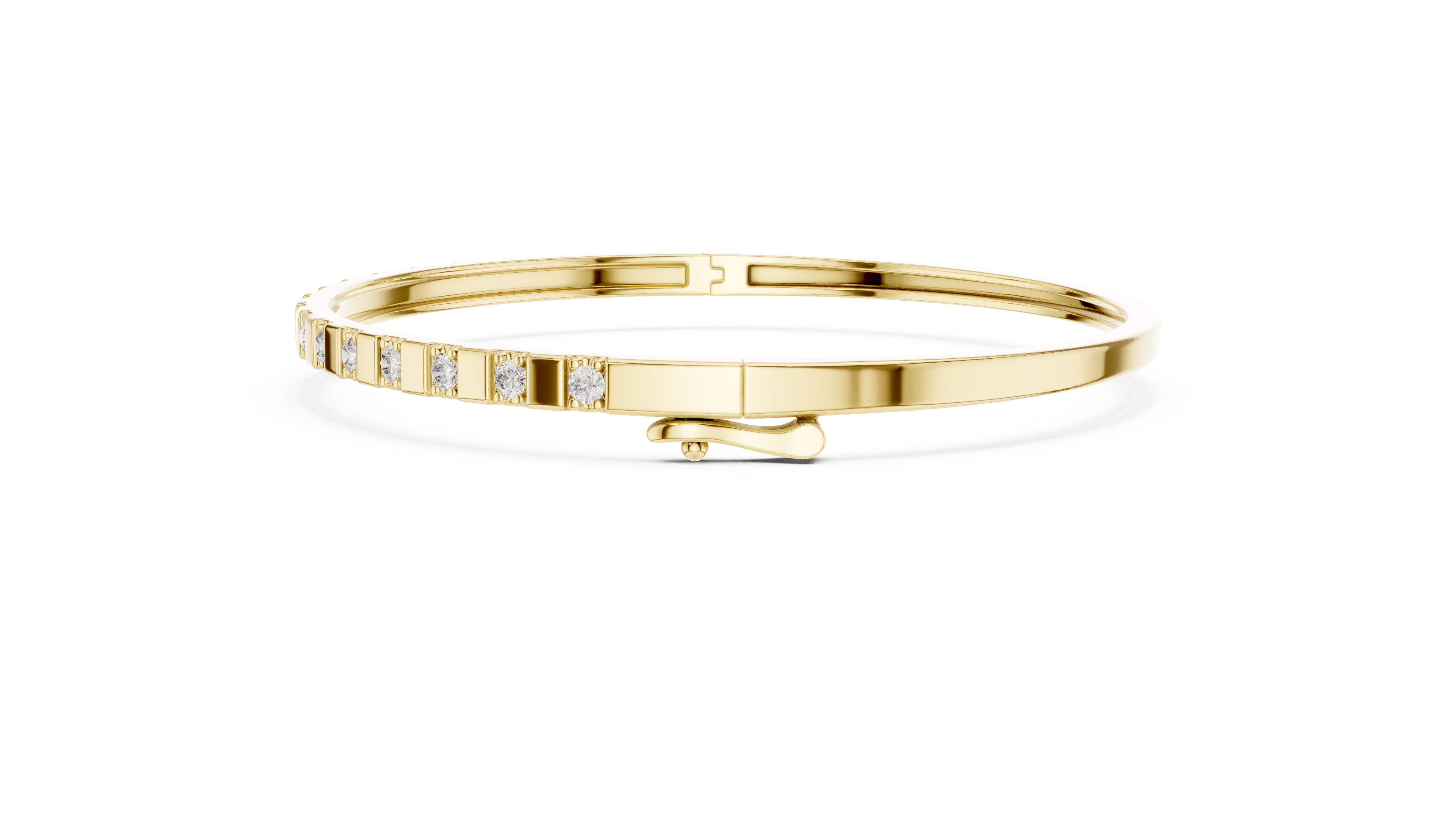 RKC 925 Perak Murni 0,39Ct Gelang Wanita Moissanite 14K Berlapis Emas Kuning Berat 11,50gm