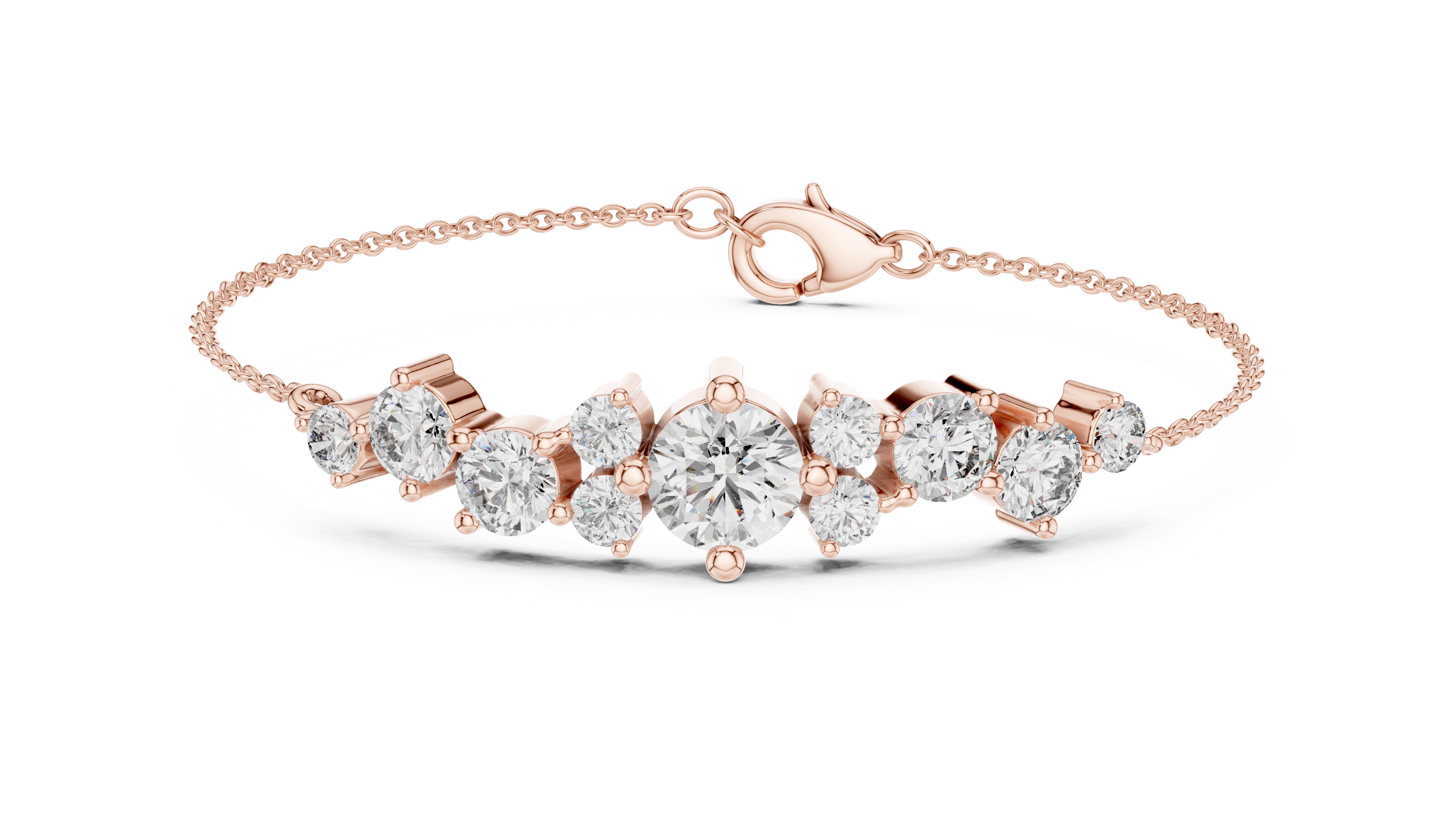 RKC 925 Sterling Silver 0,39Ct Moissanite női karkötő 14K sárga aranyozott, 11,50g