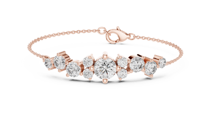 RKC 925 Sterling Silver 0,39Ct Moissanite női karkötő 14K sárga aranyozott, 11,50g