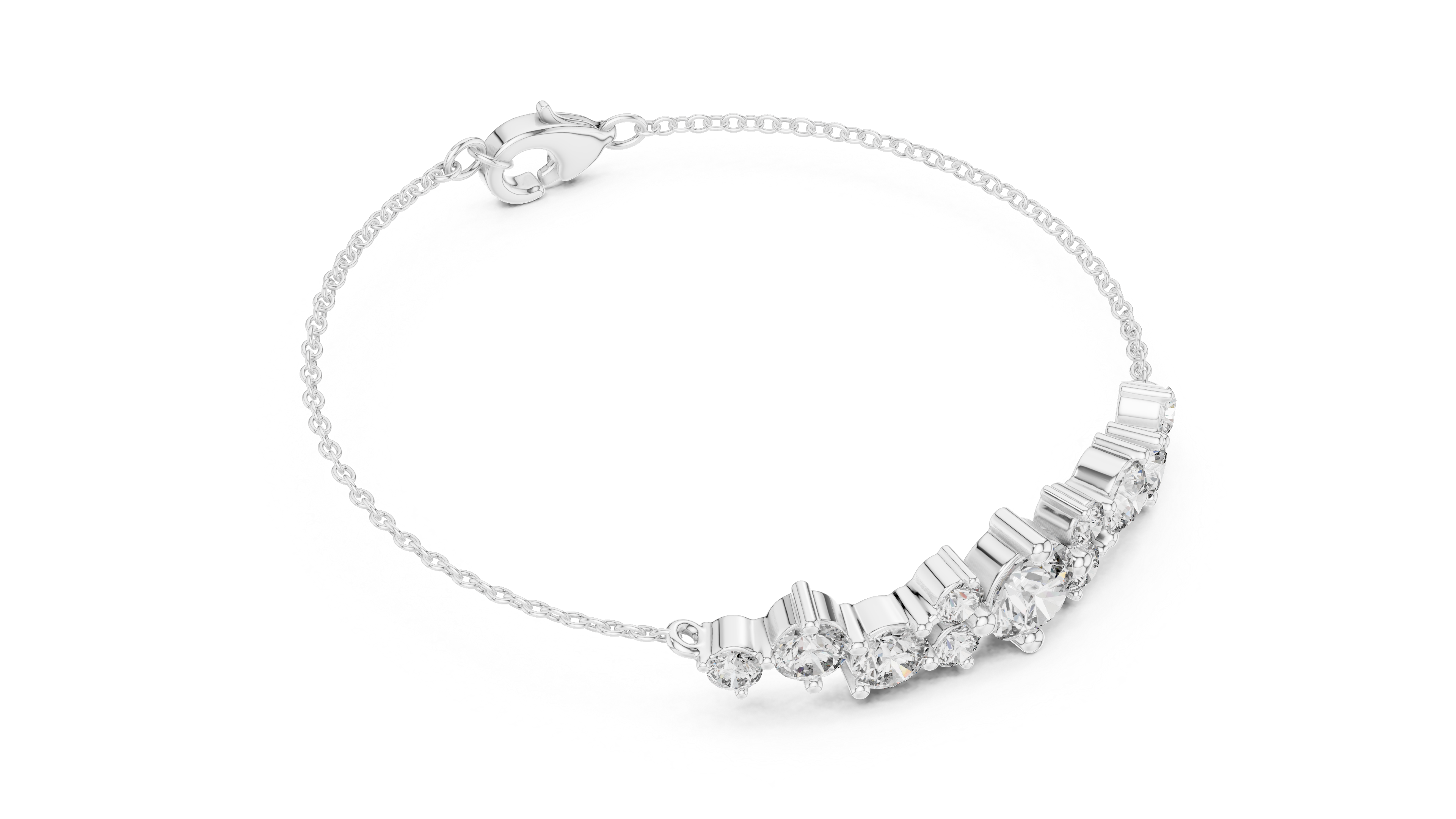 RKC 925 Sterling Silver 0,39Ct Moissanite női karkötő 14K sárga aranyozott, 11,50g