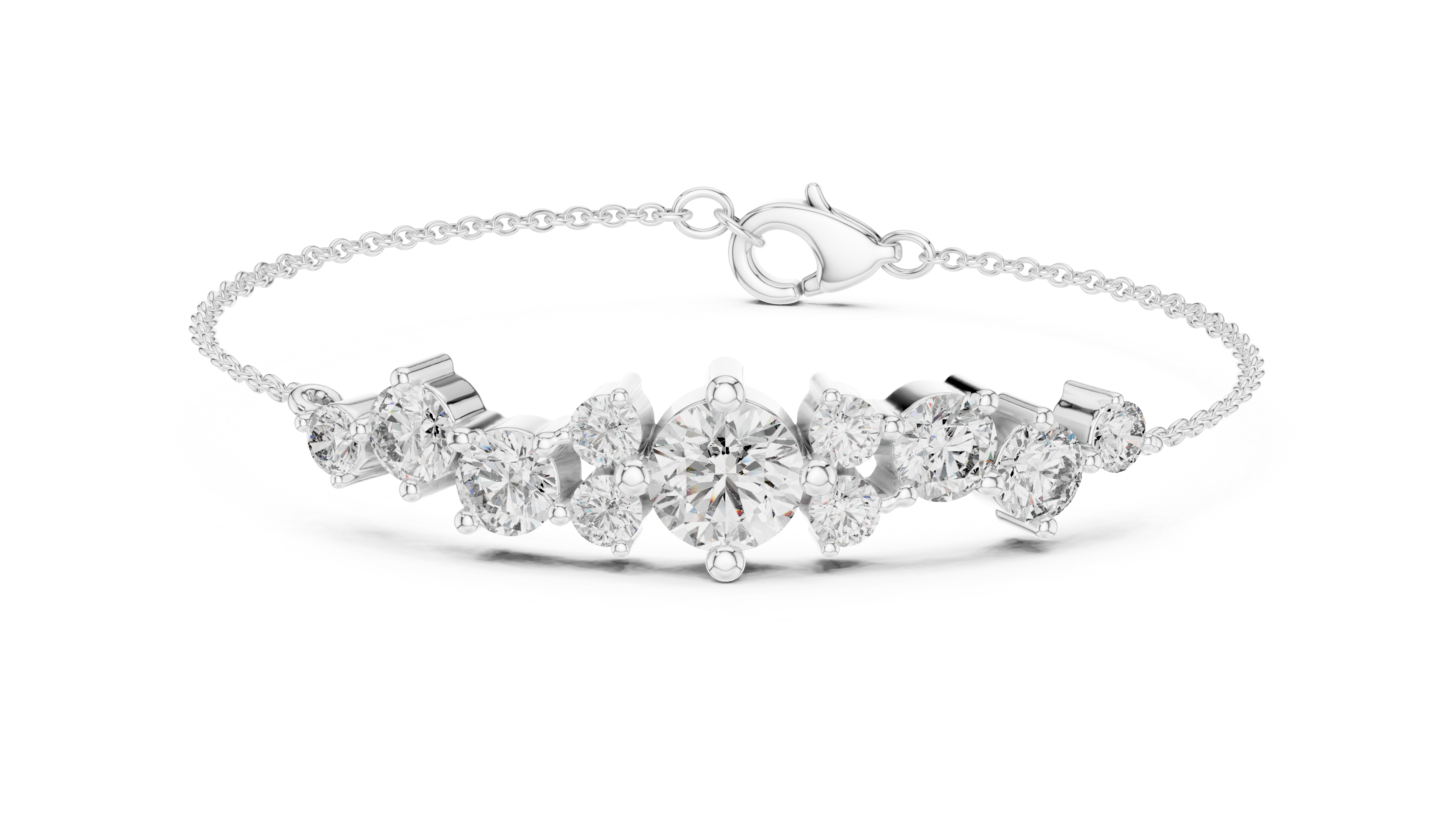RKC 925 Sterling Silver 0,39Ct Moissanite női karkötő 14K sárga aranyozott, 11,50g