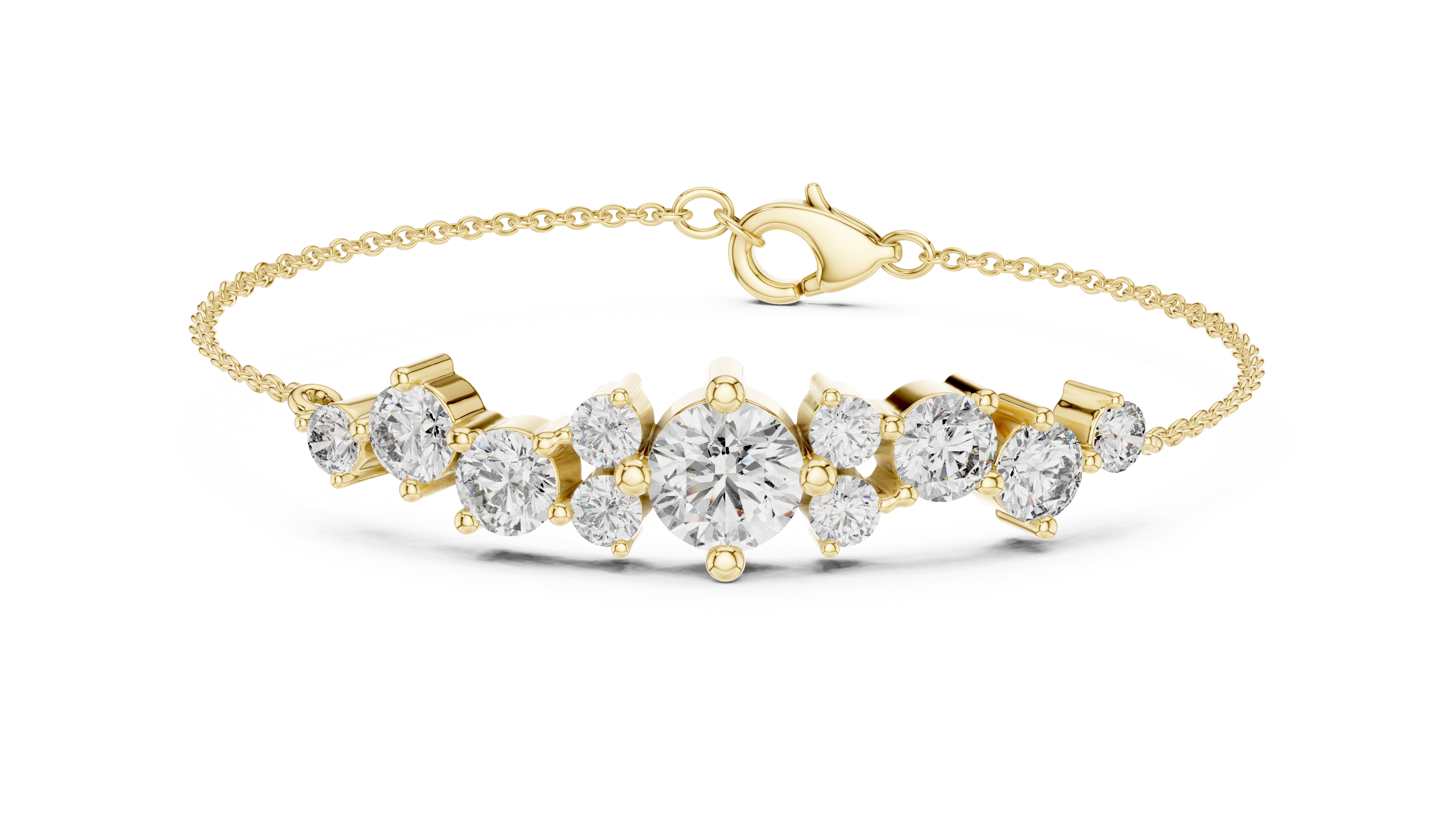 RKC 925 Sterling Silver 0,39Ct Moissanite női karkötő 14K sárga aranyozott, 11,50g
