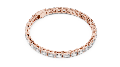 925 Silver Mixed-Cut Moissanite Tennis Bracelet – 14K Gold Finish