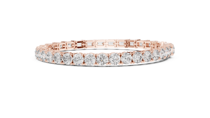 925 Silver Mixed-Cut Moissanite Tennis Bracelet – 14K Gold Finish