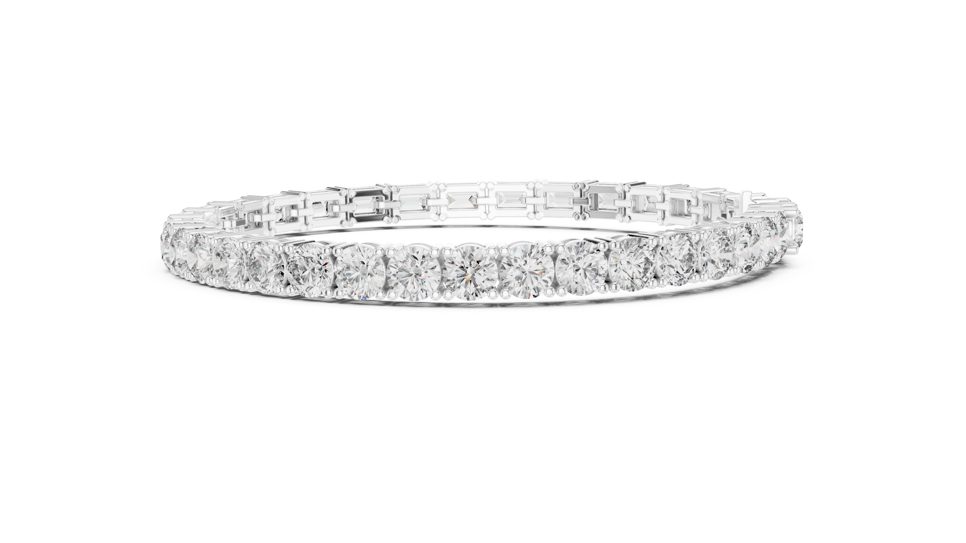 925 Silver Mixed-Cut Moissanite Tennis Bracelet – 14K Gold Finish