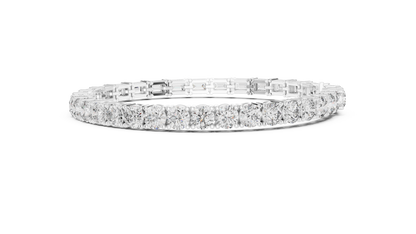 925 Silver Mixed-Cut Moissanite Tennis Bracelet – 14K Gold Finish