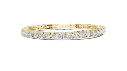 925 Silver Mixed-Cut Moissanite Tennis Bracelet – 14K Gold Finish