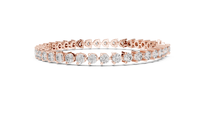RKC 925 Perak Murni 0,39Ct Gelang Wanita Moissanite 14K Berlapis Emas Kuning Berat 11,50gm