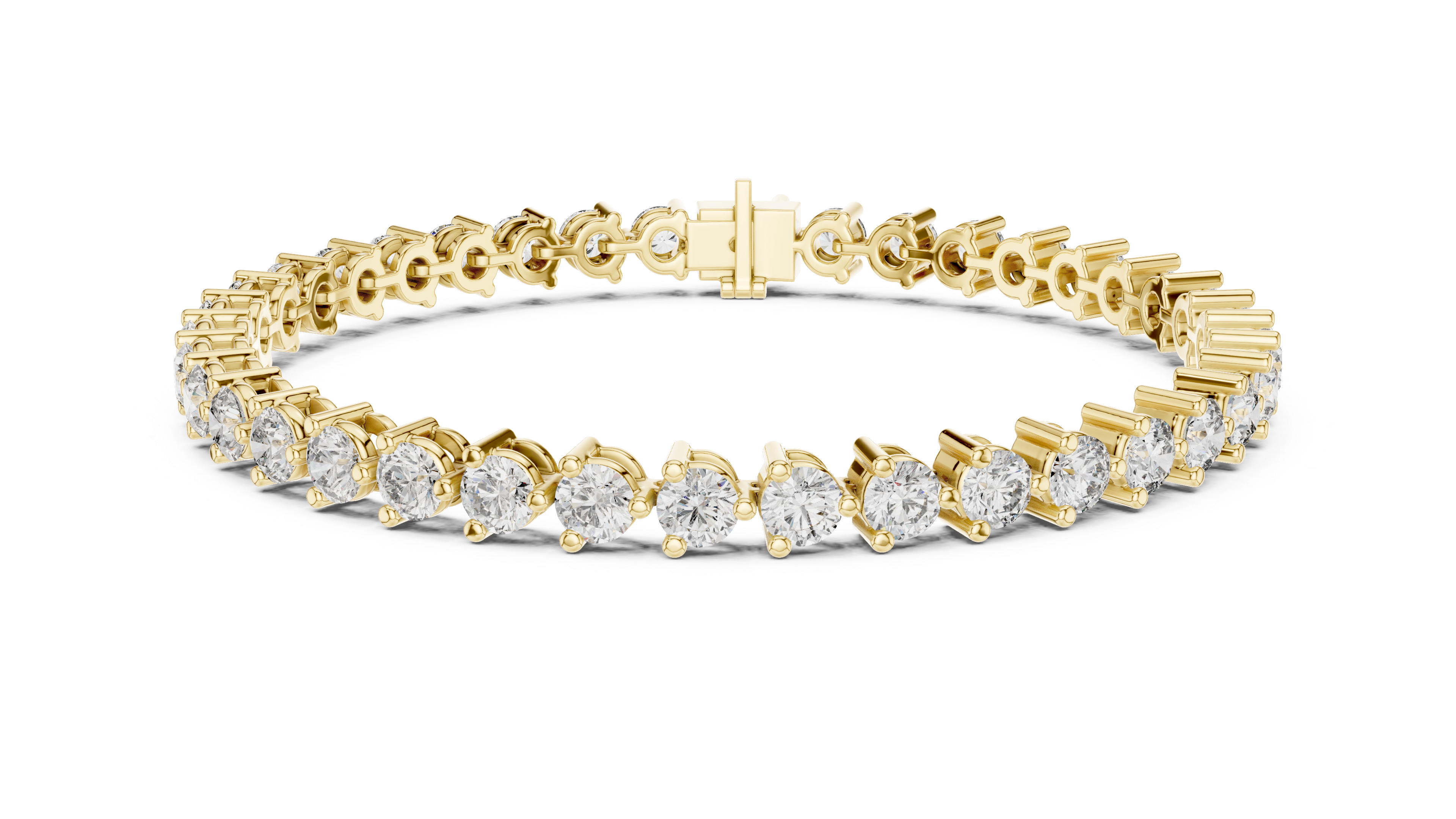 RKC 925 Perak Murni 0,39Ct Gelang Wanita Moissanite 14K Berlapis Emas Kuning Berat 11,50gm