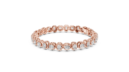 RKC 925 স্টার্লিং সিলভার 0.39Ct Moissanite মহিলাদের ব্রেসলেট 14K হলুদ সোনার প্রলেপ Wt 11.50gm