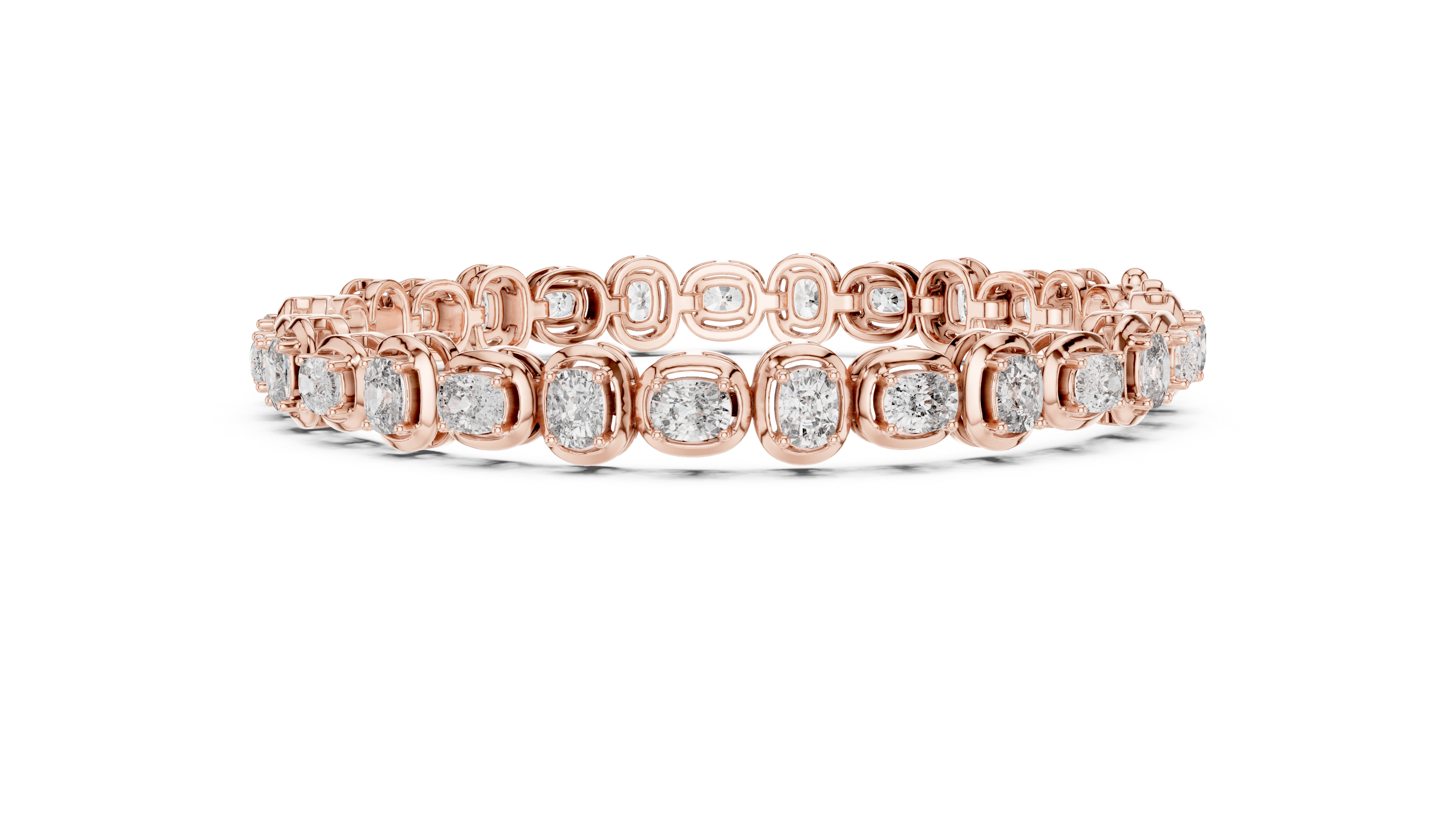 RKC 925 স্টার্লিং সিলভার 0.39Ct Moissanite মহিলাদের ব্রেসলেট 14K হলুদ সোনার প্রলেপ Wt 11.50gm