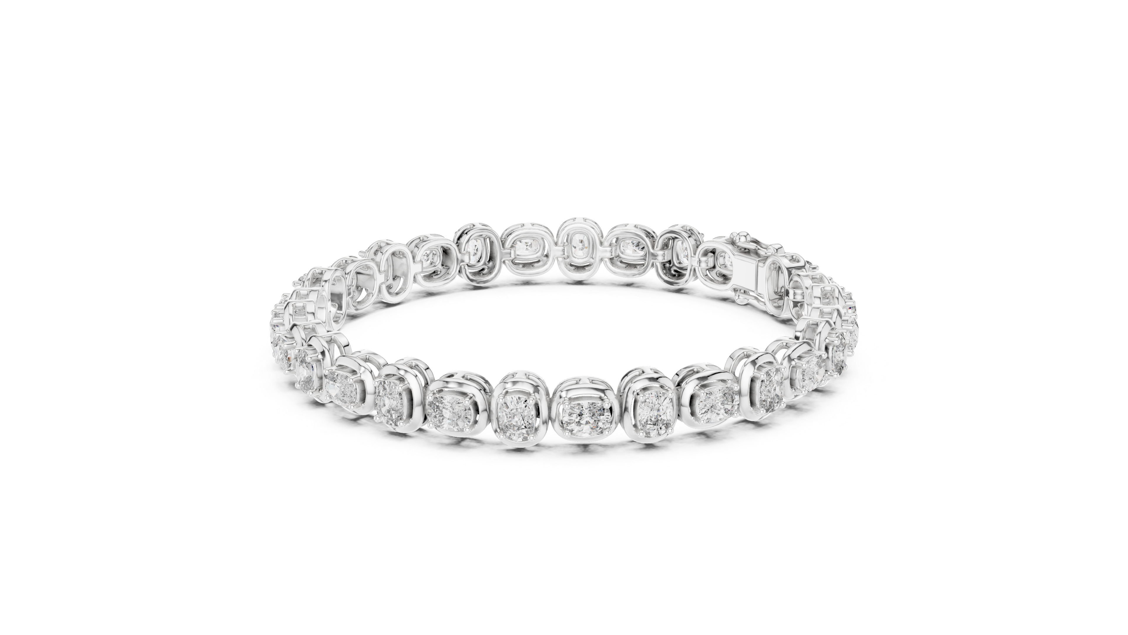 RKC 925 স্টার্লিং সিলভার 0.39Ct Moissanite মহিলাদের ব্রেসলেট 14K হলুদ সোনার প্রলেপ Wt 11.50gm