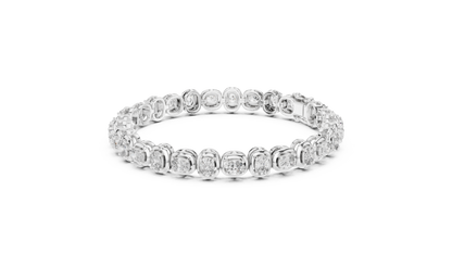 RKC 925 স্টার্লিং সিলভার 0.39Ct Moissanite মহিলাদের ব্রেসলেট 14K হলুদ সোনার প্রলেপ Wt 11.50gm