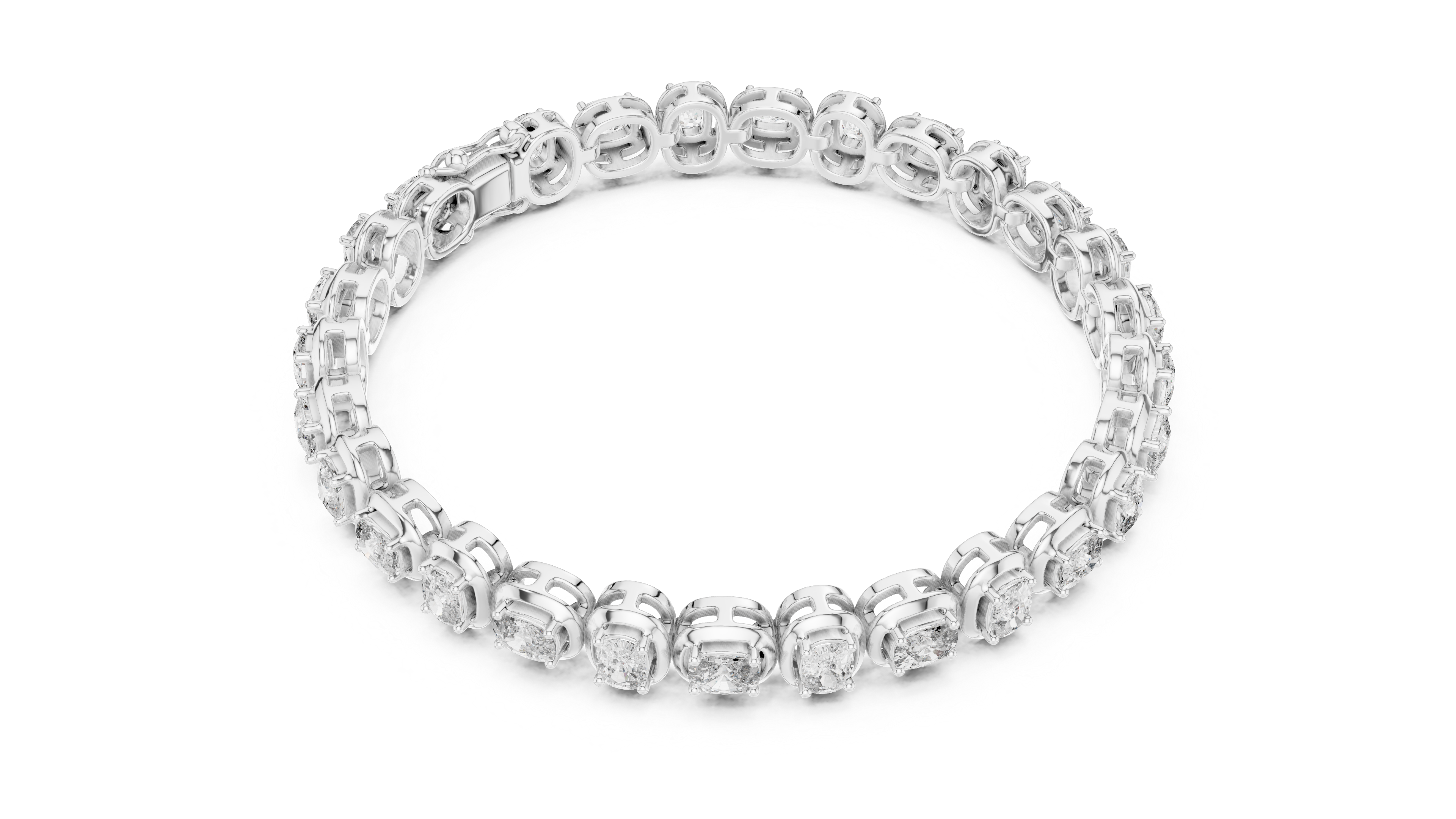 RKC 925 স্টার্লিং সিলভার 0.39Ct Moissanite মহিলাদের ব্রেসলেট 14K হলুদ সোনার প্রলেপ Wt 11.50gm