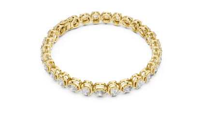 RKC 925 স্টার্লিং সিলভার 0.39Ct Moissanite মহিলাদের ব্রেসলেট 14K হলুদ সোনার প্রলেপ Wt 11.50gm