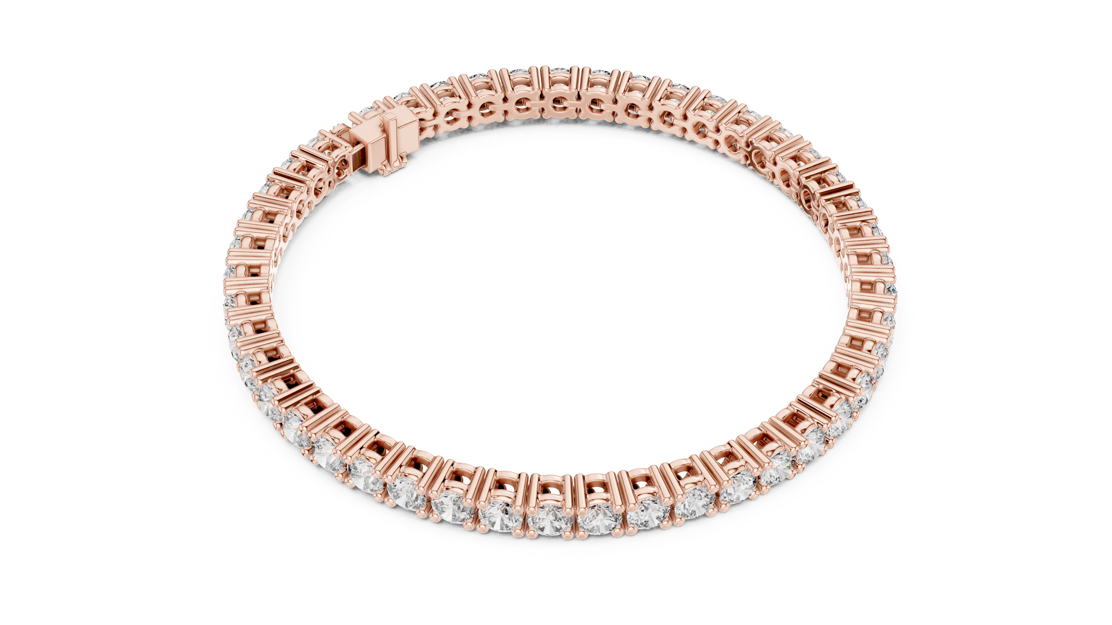 925 Silver Classic Round-Cut Moissanite Tennis Bracelet 14K Gold Plated