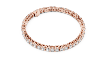 925 Silver Classic Round-Cut Moissanite Tennis Bracelet 14K Gold Plated