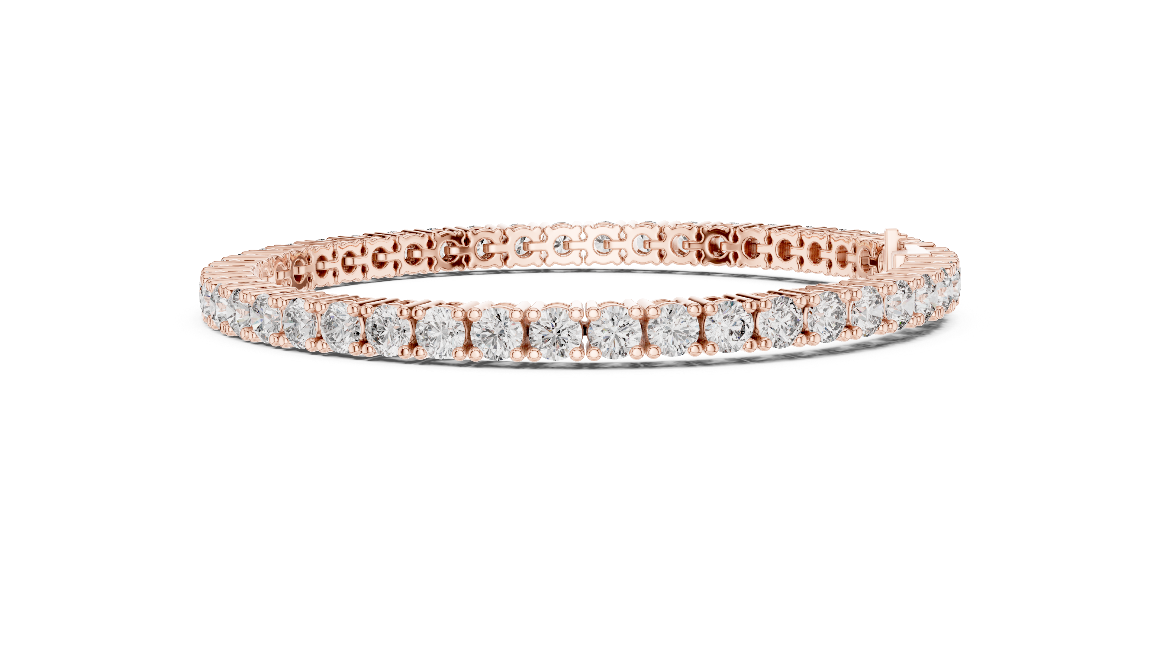925 Silver Classic Round-Cut Moissanite Tennis Bracelet 14K Gold Plated