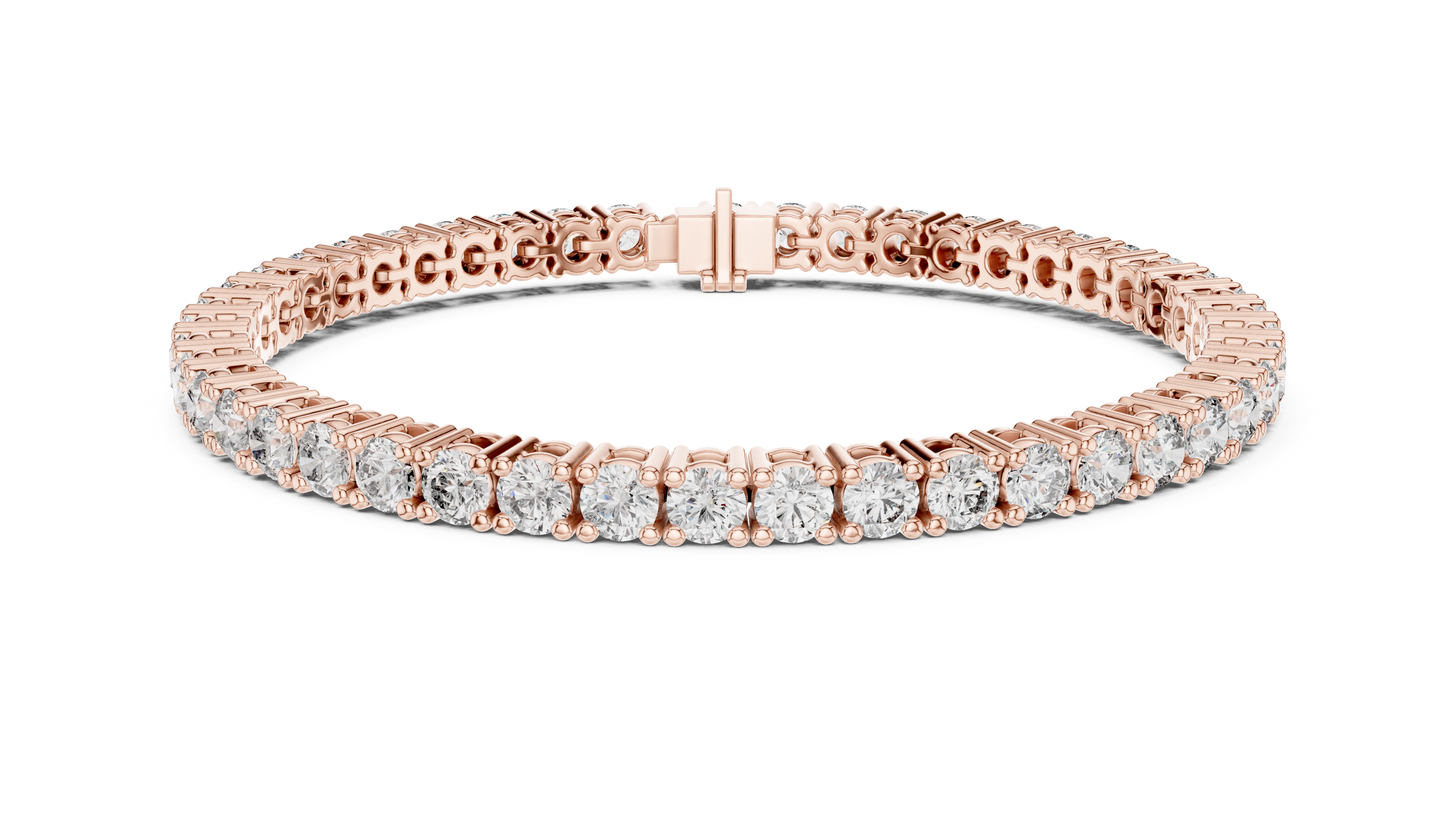 925 Silver Classic Round-Cut Moissanite Tennis Bracelet 14K Gold Plated