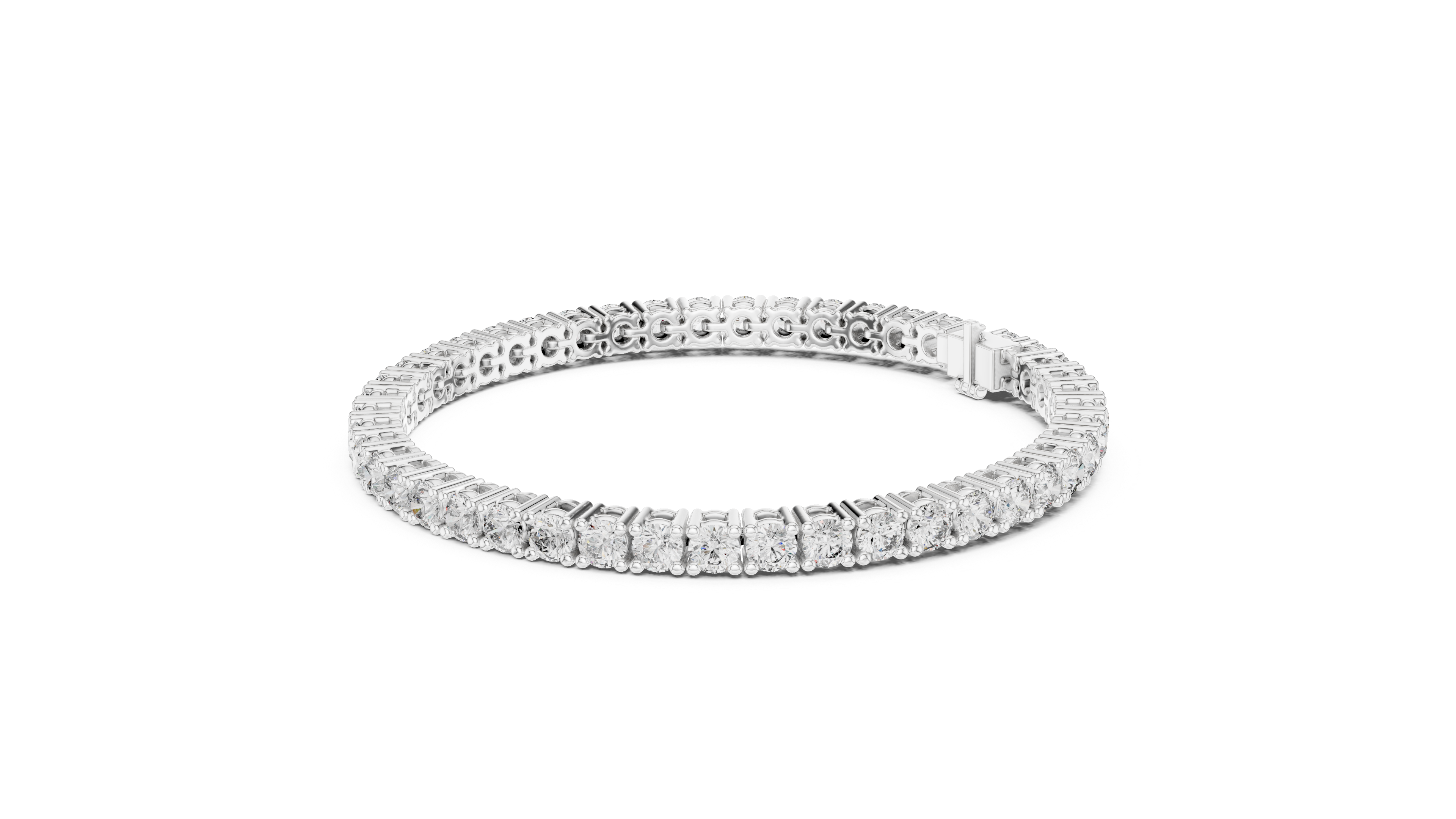 925 Silver Classic Round-Cut Moissanite Tennis Bracelet 14K Gold Plated