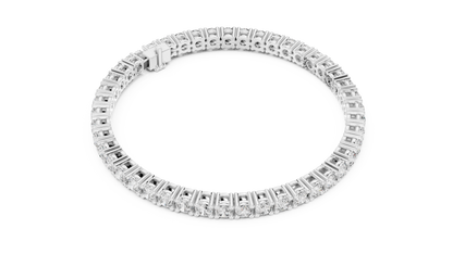 925 Silver Classic Round-Cut Moissanite Tennis Bracelet 14K Gold Plated
