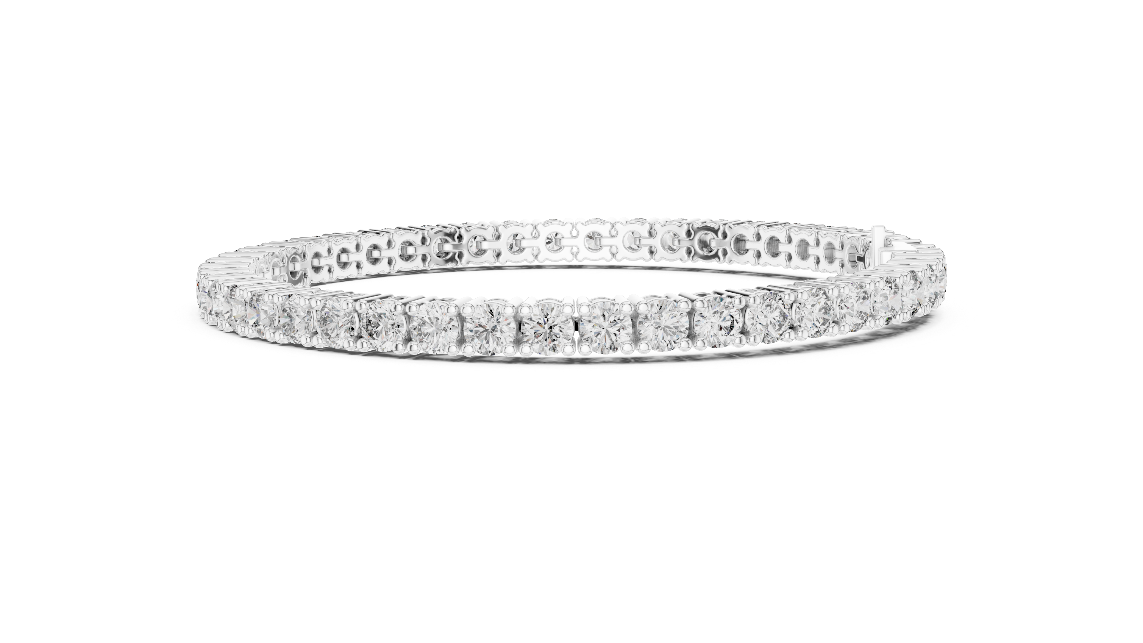 925 Silver Classic Round-Cut Moissanite Tennis Bracelet 14K Gold Plated
