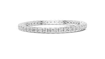 925 Silver Classic Round-Cut Moissanite Tennis Bracelet 14K Gold Plated