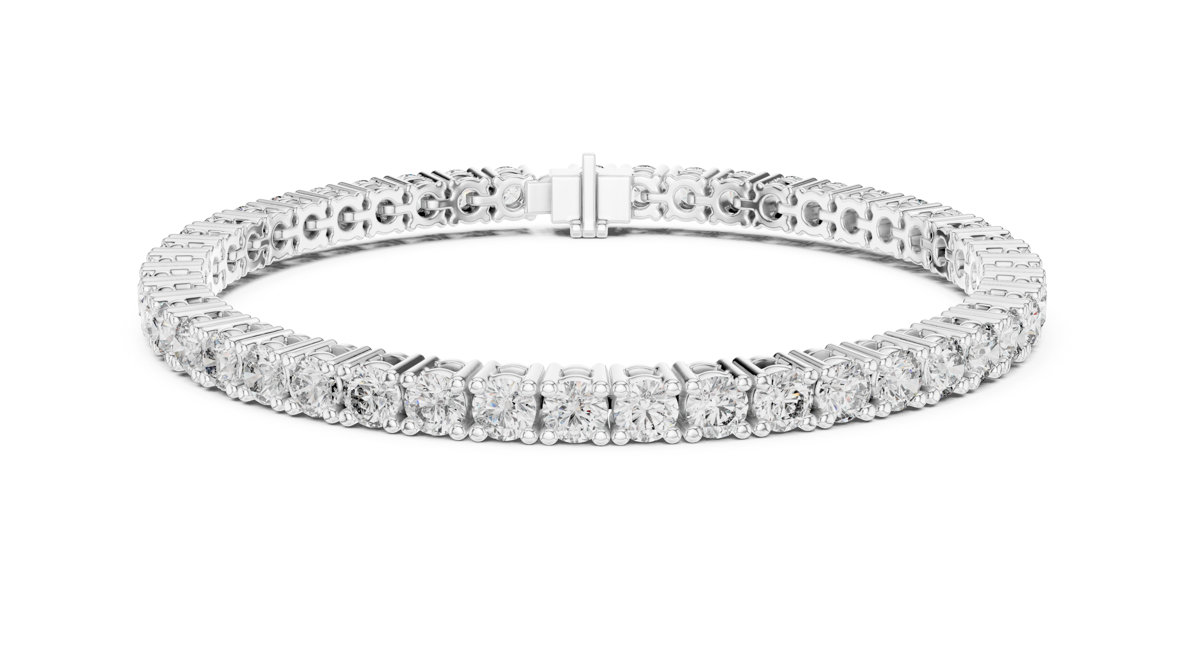 925 Silver Classic Round-Cut Moissanite Tennis Bracelet 14K Gold Plated