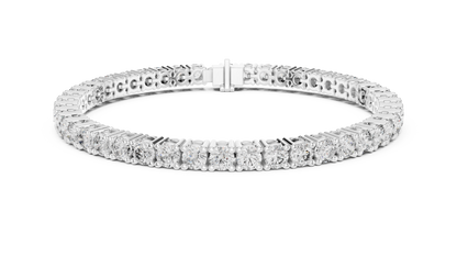 925 Silver Classic Round-Cut Moissanite Tennis Bracelet 14K Gold Plated