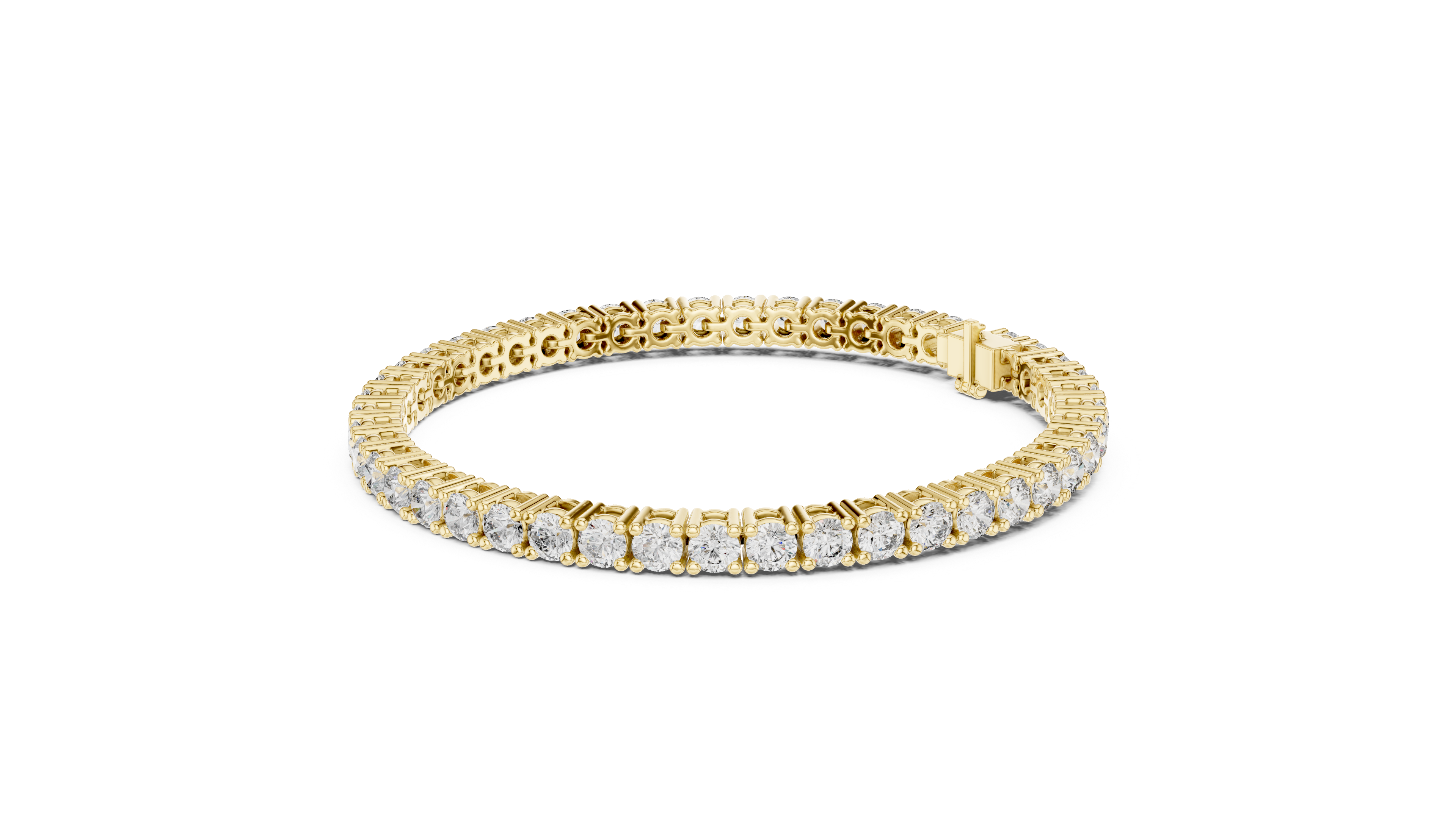 925 Silver Classic Round-Cut Moissanite Tennis Bracelet 14K Gold Plated