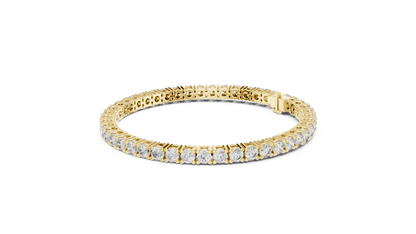925 Silver Classic Round-Cut Moissanite Tennis Bracelet 14K Gold Plated