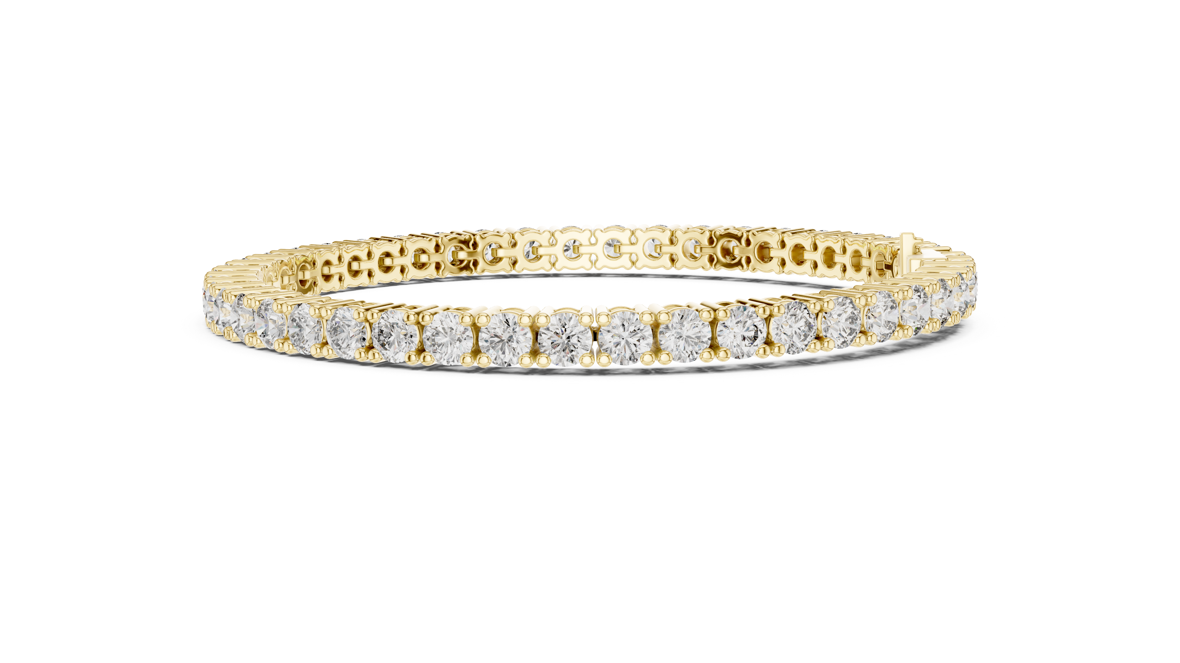 925 Silver Classic Round-Cut Moissanite Tennis Bracelet 14K Gold Plated