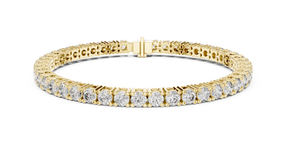 925 Silver Classic Round-Cut Moissanite Tennis Bracelet 14K Gold Plated