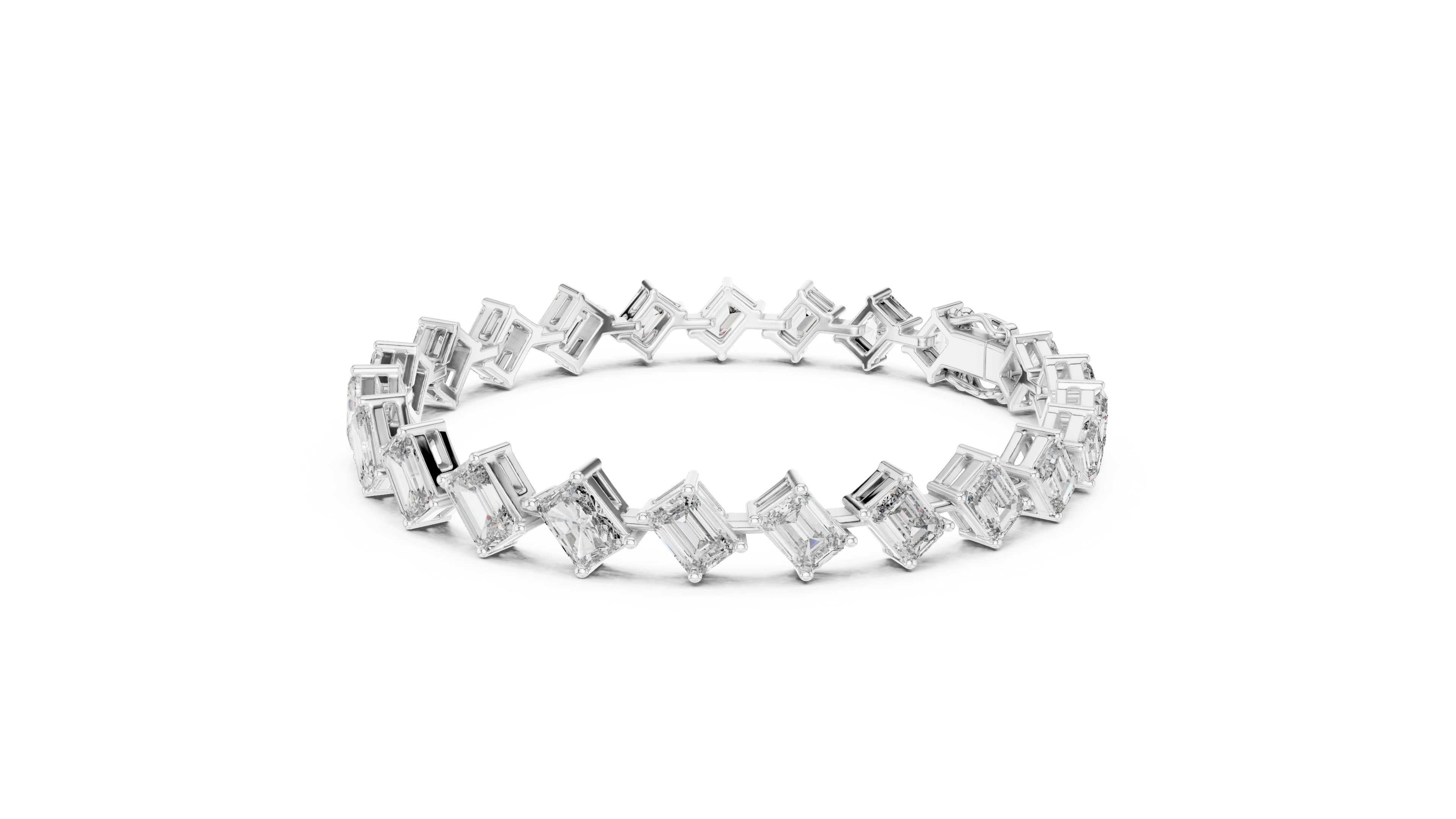 RKC 925 Sterling Silver 0,39Ct Moissanite női karkötő 14K sárga aranyozott, 11,50g
