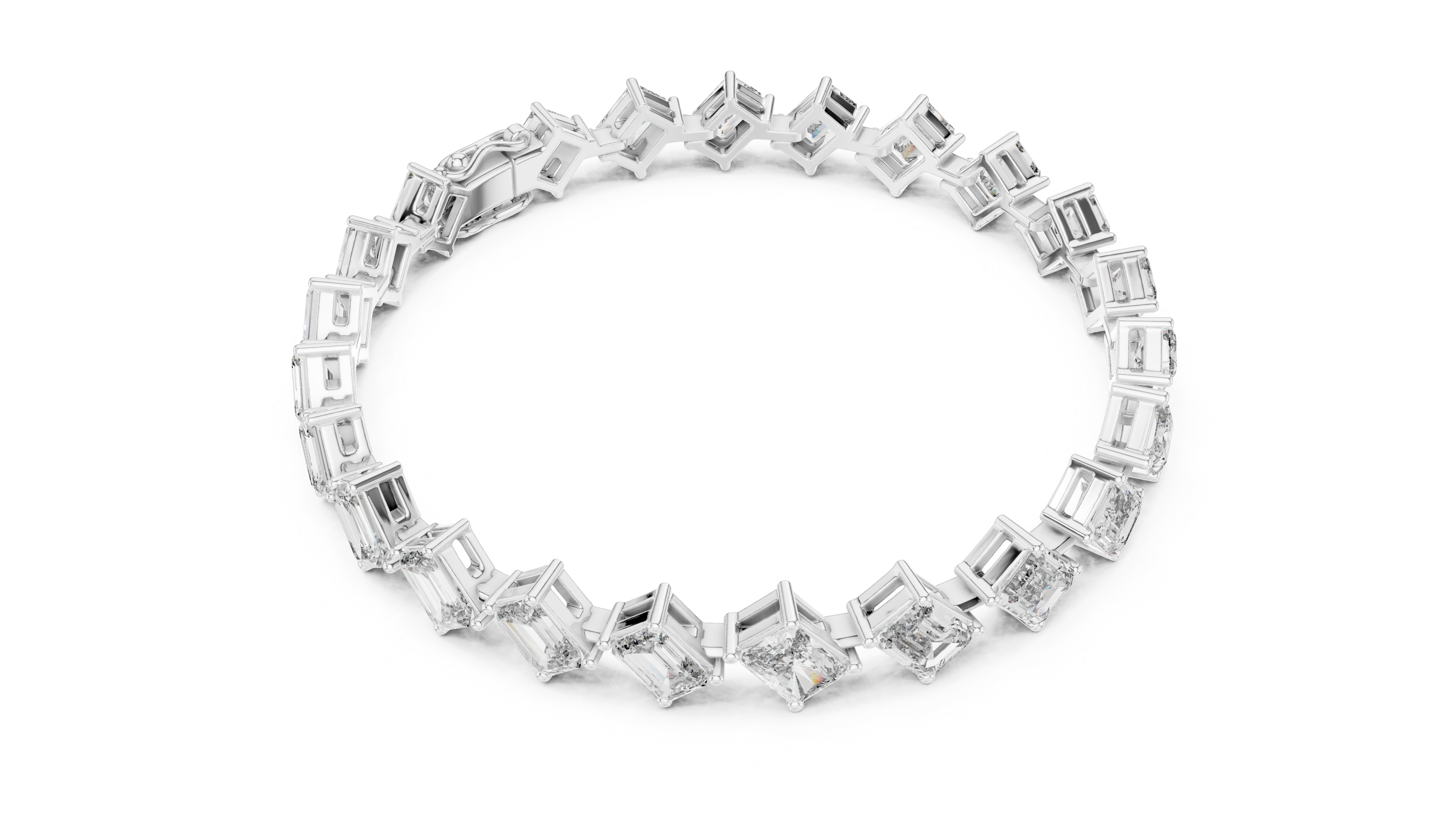RKC 925 Sterling Silver 0,39Ct Moissanite női karkötő 14K sárga aranyozott, 11,50g