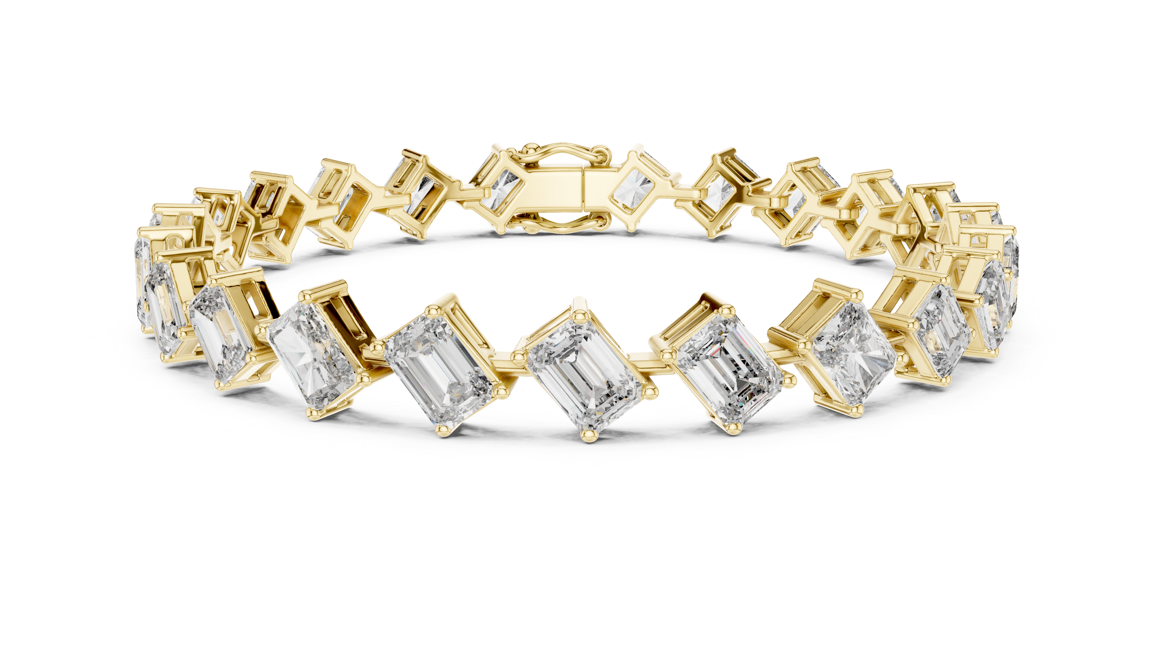 RKC 925 Sterling Silver 0,39Ct Moissanite női karkötő 14K sárga aranyozott, 11,50g