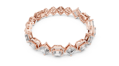 RKC 925 Sterling Silwer 0.39Ct Moissanite Damesarmband 14K Geelgoud Vergulde Wt 11.50gm