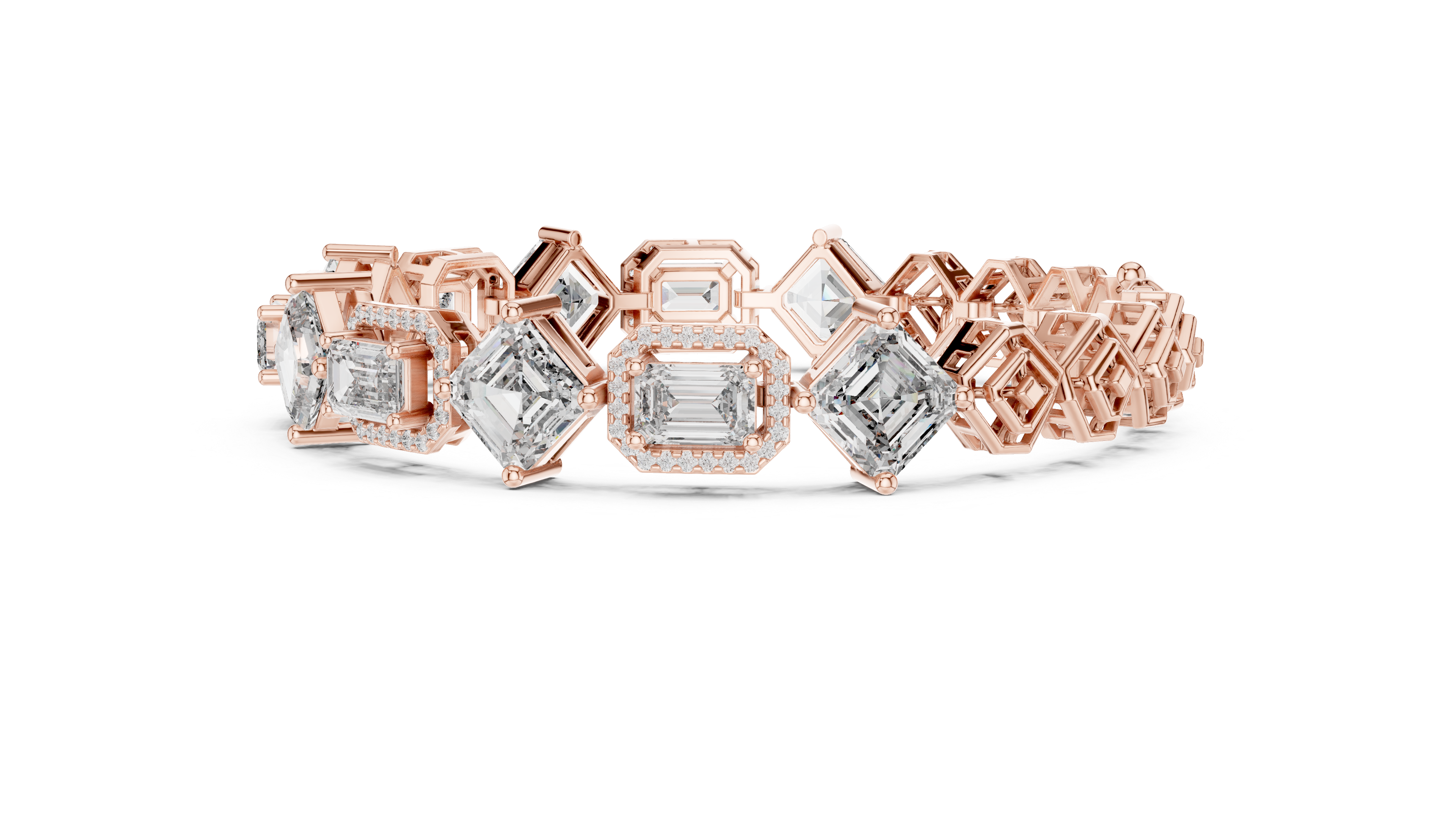 RKC 925 Sterling Silwer 0.39Ct Moissanite Damesarmband 14K Geelgoud Vergulde Wt 11.50gm