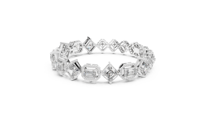 RKC 925 Sterling Silwer 0.39Ct Moissanite Damesarmband 14K Geelgoud Vergulde Wt 11.50gm