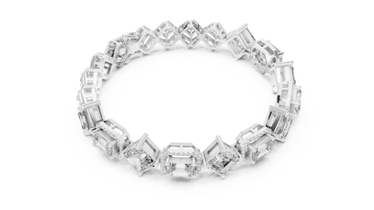 RKC 925 Sterling Silwer 0.39Ct Moissanite Damesarmband 14K Geelgoud Vergulde Wt 11.50gm