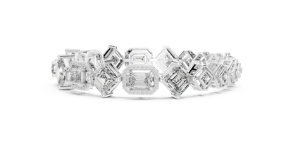 RKC 925 Sterling Silwer 0.39Ct Moissanite Damesarmband 14K Geelgoud Vergulde Wt 11.50gm