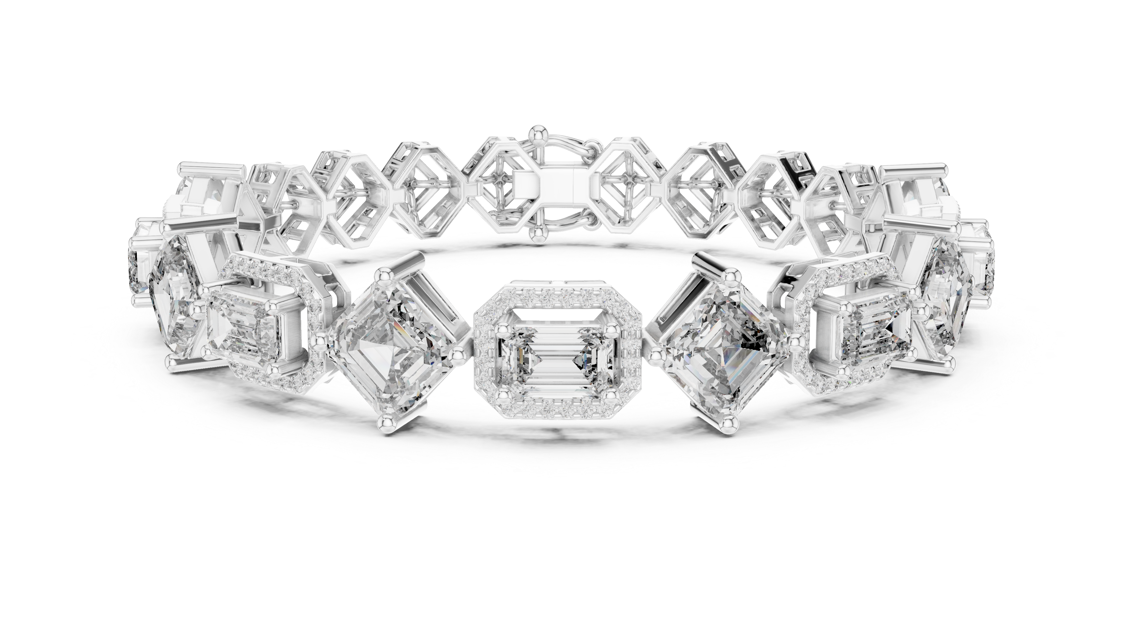 RKC 925 Sterling Silwer 0.39Ct Moissanite Damesarmband 14K Geelgoud Vergulde Wt 11.50gm