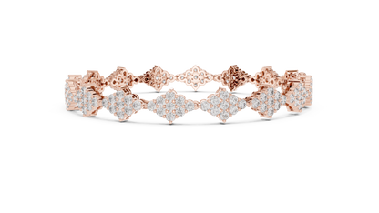 925 Silver Cluster Moissanite Tennis Bracelet 14K Gold Plated